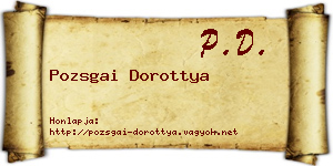 Pozsgai Dorottya névjegykártya